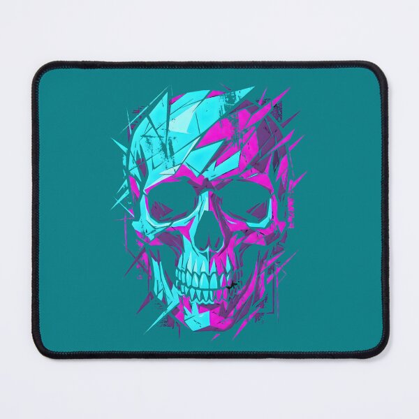 Item preview, Cyberpunk Glitch Skull Shattered Neon Geometry 2026 designed and sold by MarCinu Art.