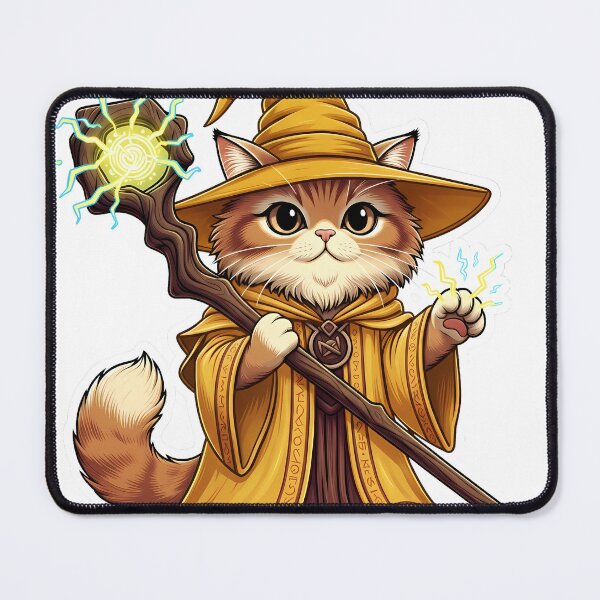 Item preview, Lightning Wizard Cat D&D Storm Sorcerer Kawaii Fantasy Art designed and sold by MindfulAssets.