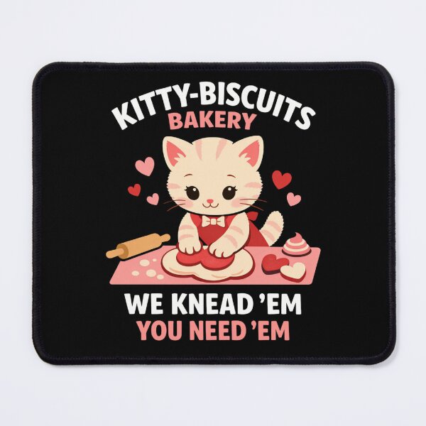 Item preview, Kitty Biscuits Bakery Valentine Cat Pun designed and sold by FreshVibe Prints.