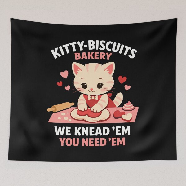 Item preview, Kitty Biscuits Bakery Valentine Cat Pun designed and sold by FreshVibe Prints.