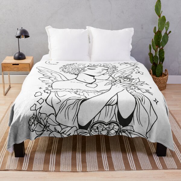 Item preview, Aesthetic Angel with Roses Line Art Illustration designed and sold by INQ-StudioLab.