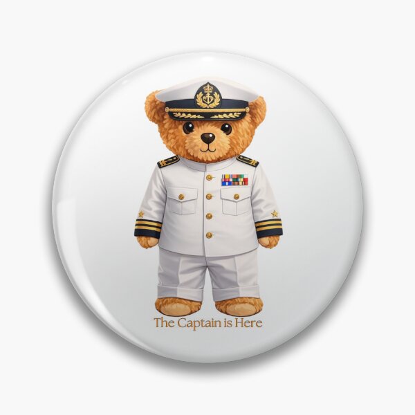 Item preview, Cute Naval Captain Teddy Bear in White Uniform - Sailor & Boating Gift designed and sold by CuteBear87.