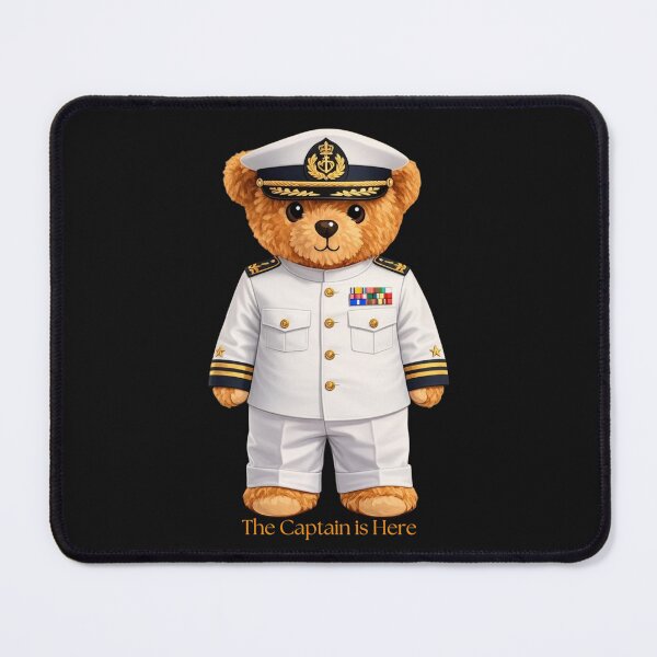 Item preview, Cute Naval Captain Teddy Bear in White Uniform - Sailor & Boating Gift designed and sold by CuteBear87.