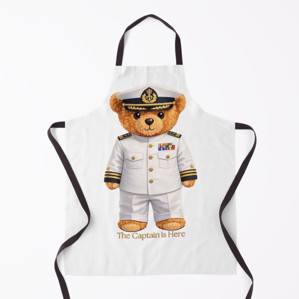 Item preview, Cute Naval Captain Teddy Bear in White Uniform - Sailor & Boating Gift designed and sold by CuteBear87.