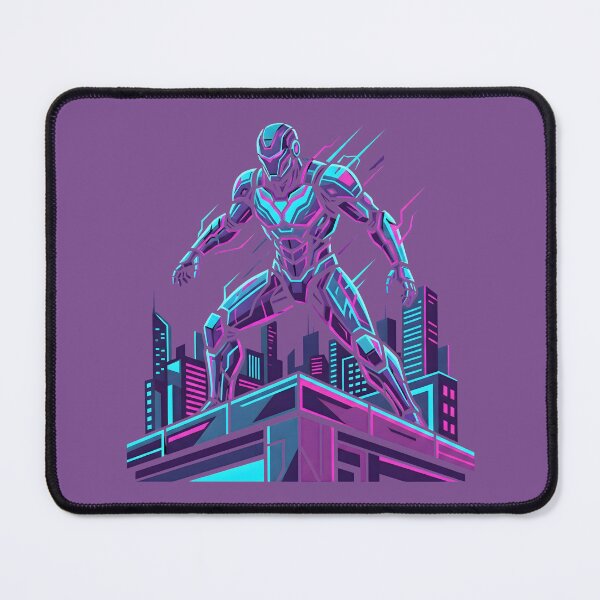 Item preview, Cyberpunk Warrior Synthwave City Aesthetic Future Medieval 2026 designed and sold by MarCinu Art.