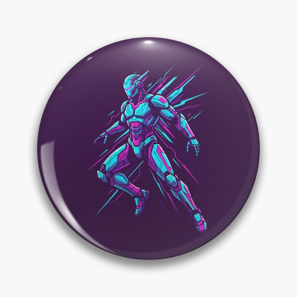 Item preview, Neon Cyborg Sprinter Synthwave Aesthetic Art designed and sold by MarCinu Art.
