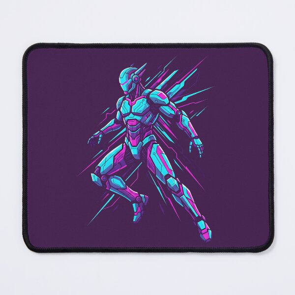 Item preview, Neon Cyborg Sprinter Synthwave Aesthetic Art designed and sold by MarCinu Art.