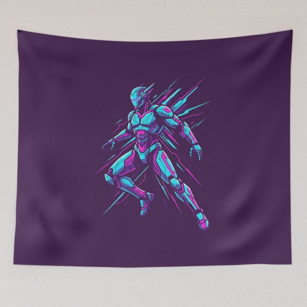 Item preview, Neon Cyborg Sprinter Synthwave Aesthetic Art designed and sold by MarCinu Art.