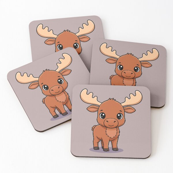 Item preview, Cute Baby Moose – Kawaii Deer Cartoon Illustration designed and sold by Royalsticker.