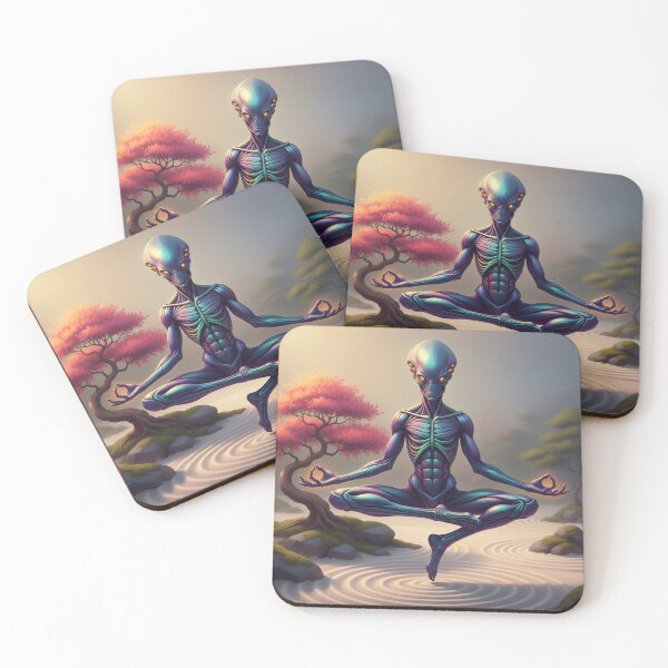 Item preview, Cosmic Alien Yoga Meditation – Galactic Zen Spiritual Art designed and sold by LintonGriffin.