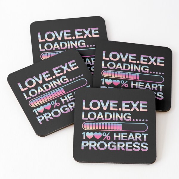 Item preview, Love.exe Loading 100% Heart Progress. Cyberpunk Neon Romantic Tech Typography designed and sold by Aarvya Fashion Club ( A.F.C ).