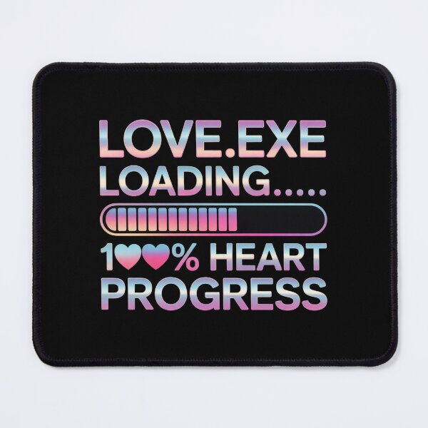 Item preview, Love.exe Loading 100% Heart Progress. Cyberpunk Neon Romantic Tech Typography designed and sold by Aarvya Fashion Club ( A.F.C ).