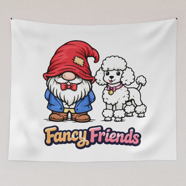 Item preview, Fancy Friends – Dapper Gnome and Stylish Poodle Illustration designed and sold by Moriarty's Digital Visions.