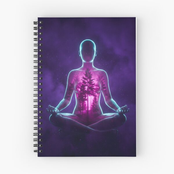 Item preview, Neon Zen Meditation Synthwave Forest Spirit 2026 designed and sold by MarCinu Art.
