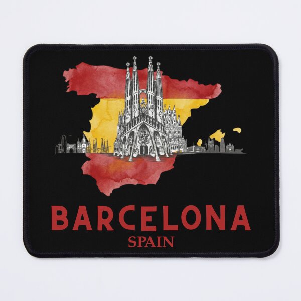 Item preview, Barcelona Spain Map Sagrada Familia Watercolor Travel Art designed and sold by Shopeon Designs.
