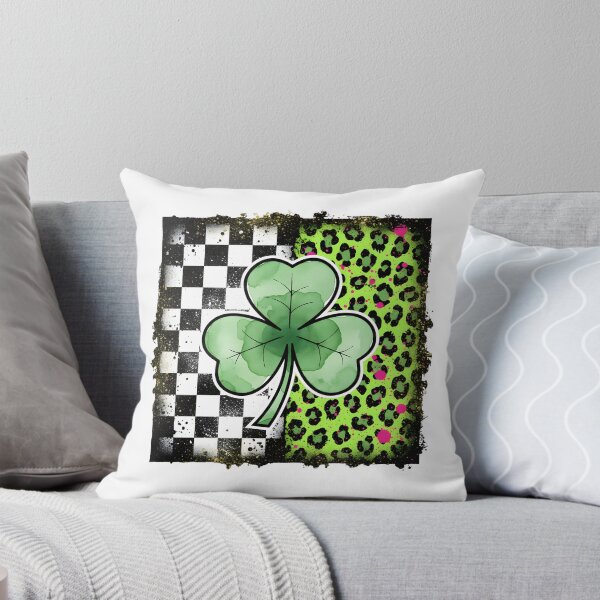 Item preview, Preppy St Patrick's Day, Retro Coquette St Patrick's Day Design, Faux Glitter Brushstrokes Bold Irish Clover, Checkered Shamrock designed and sold by DesignDenDo ⭐⭐⭐⭐⭐.
