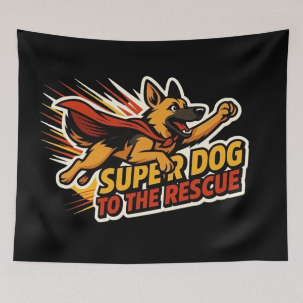 Item preview, Super Dog to the Rescue – Funny Sarcastic German Shepherd Hero Humor Design designed and sold by Typologystudios.
