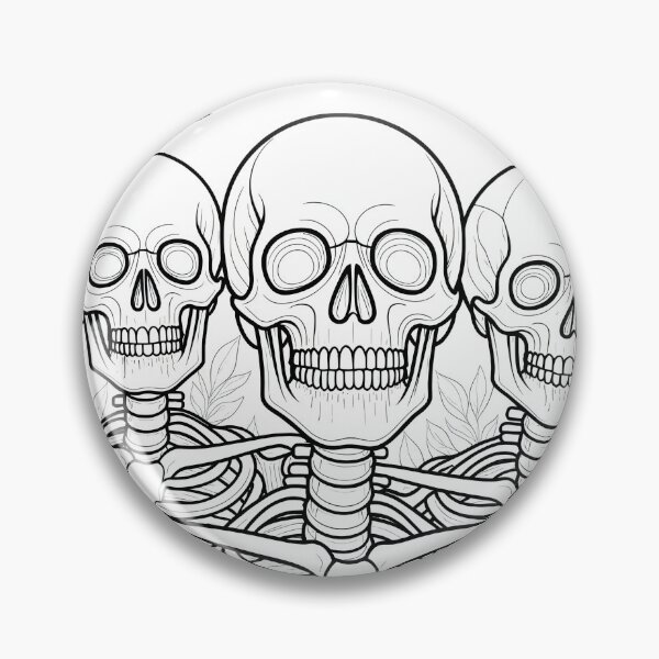 Item preview, Three Skeletons Gothic Line Art Colouring Design designed and sold by Shoot-The-Moon.