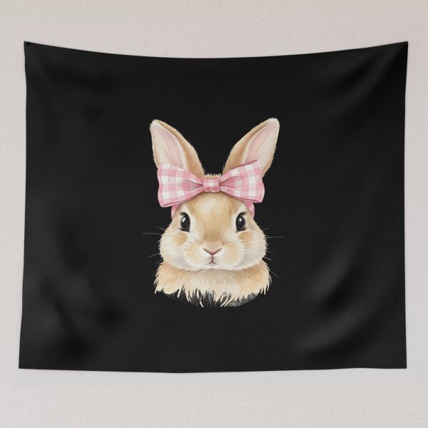 Item preview, Easter Bunny Picture Coquette Bow Watercolor Design designed and sold by DesignDenDo ⭐⭐⭐⭐⭐.