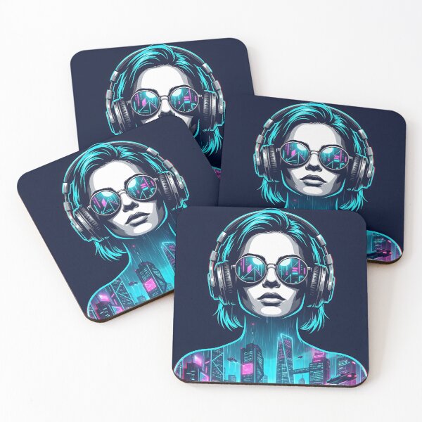 Item preview, Cyberpunk Cityscape Double Exposure Portrait Synthwave 2026 designed and sold by MarCinu Art.