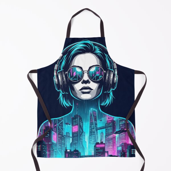 Item preview, Cyberpunk Cityscape Double Exposure Portrait Synthwave 2026 designed and sold by MarCinu Art.