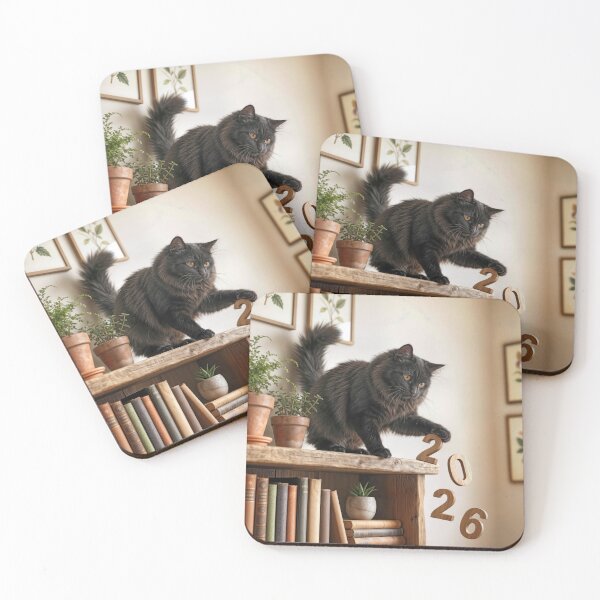 Item preview, Cat Knocking Off 2026 Year Numbers designed and sold by Maria Dryfhout.