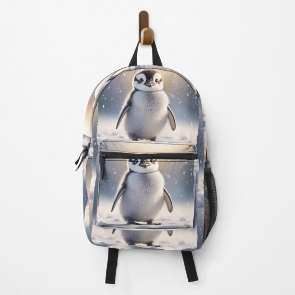 Item preview, Adorable Fluffy Baby Penguin in the Snow - Cute Winter Wildlife Art designed and sold by Dreamy Armine Art.