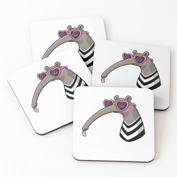 Item preview, Cool Cartoon Anteater Pink Heart Sunglasses designed and sold by k3rstman1.