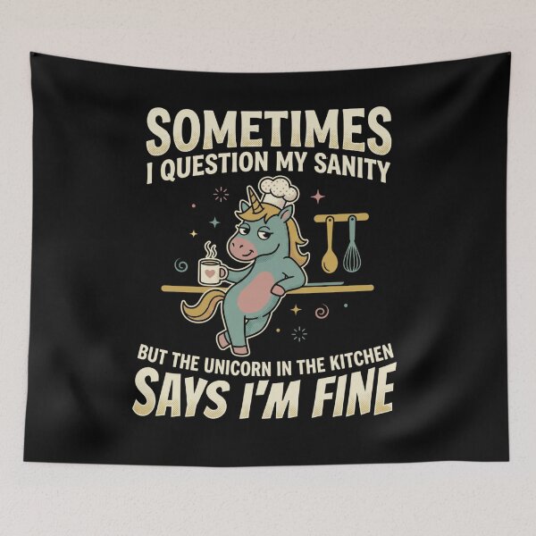Item preview, Sometimes I Question My Sanity Unicorn designed and sold by FreshVibe Prints.