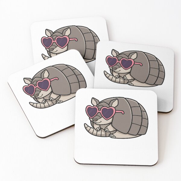 Item preview, Cute Armadillo Wearing Pink Heart Sunglasses designed and sold by k3rstman1.