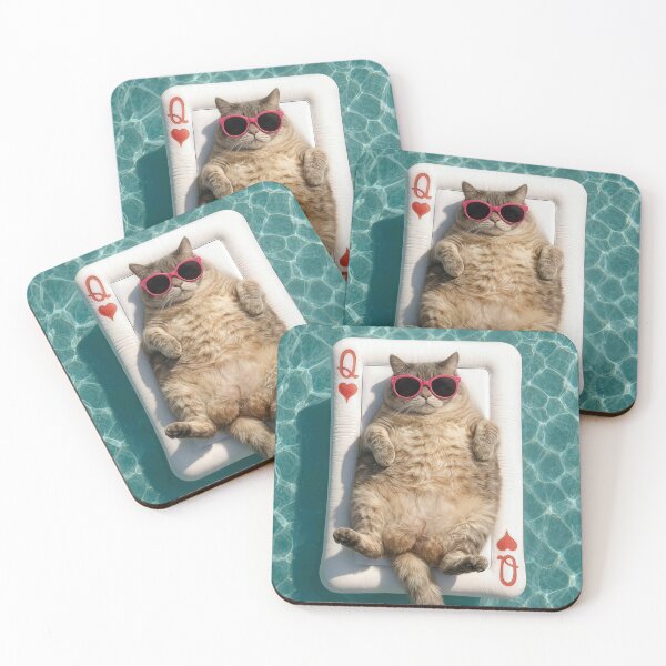 Item preview, Tabby Cat Floating On a Queen of Hearts Pool Float designed and sold by Maria Dryfhout.