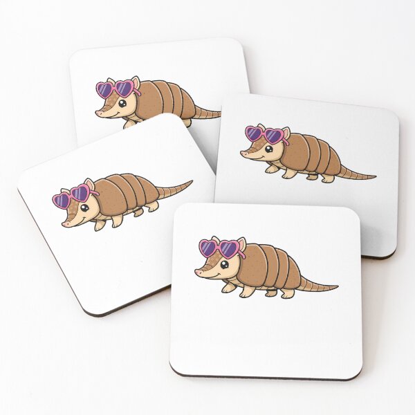 Item preview, Cute Armadillo Wearing Heart Sunglasses Cartoon designed and sold by k3rstman1.