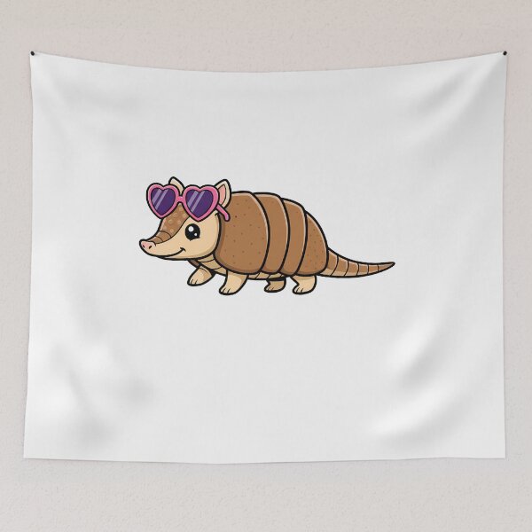 Item preview, Cute Armadillo Wearing Heart Sunglasses Cartoon designed and sold by k3rstman1.