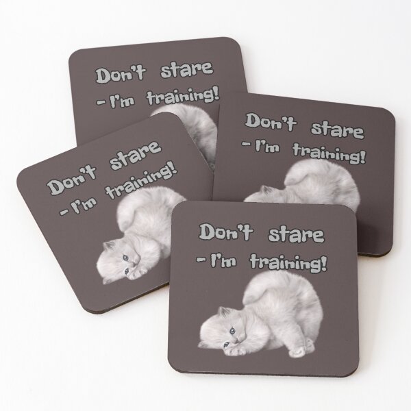 Item preview, Don’t stare – I’m training !Cat Fitness Humor Design designed and sold by MariMarArt.