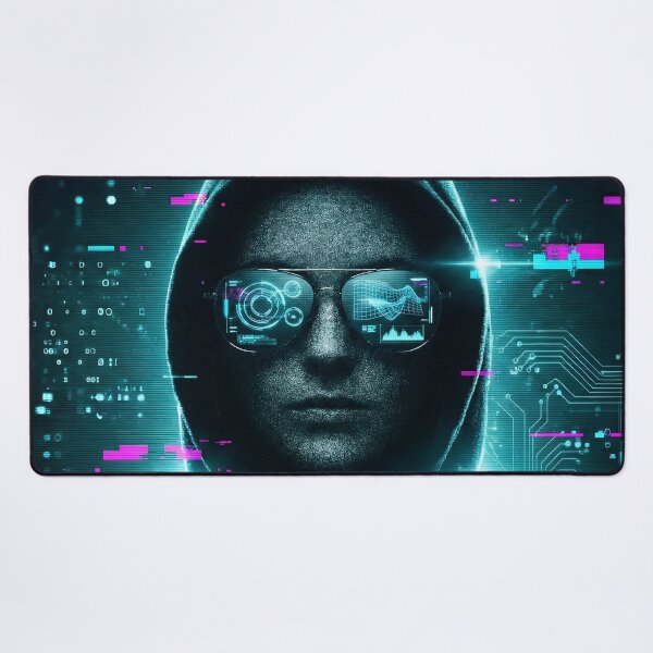 Item preview, Cyberpunk Hacker Glitch HUD Aesthetic 2026 designed and sold by MarCinu Art.