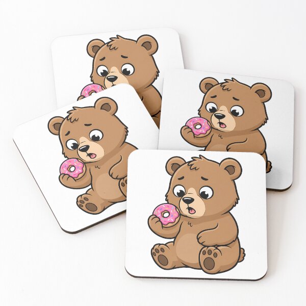 Item preview, Cute Cartoon Bear Eating Donut Sprinkles designed and sold by k3rstman1.