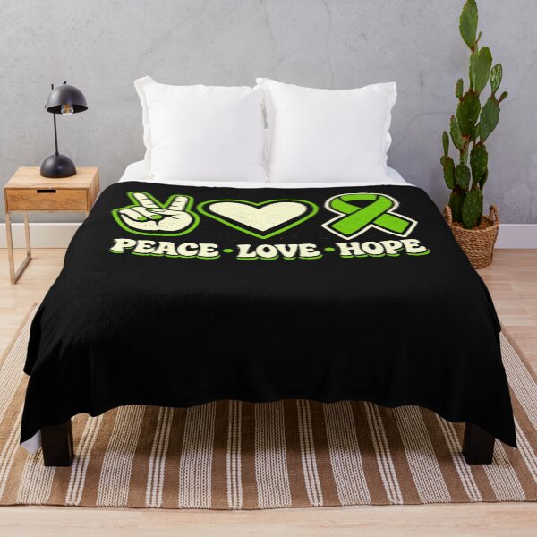 Item preview, Peace Love Hope Mental Health Awareness Green Ribbon Groovy designed and sold by clothesy7.