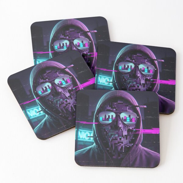 Item preview, Cyberpunk Glitch Hacker Neon City Reflection 2026 designed and sold by MarCinu Art.