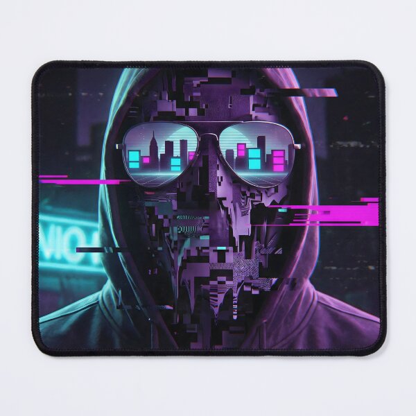 Item preview, Cyberpunk Glitch Hacker Neon City Reflection 2026 designed and sold by MarCinu Art.