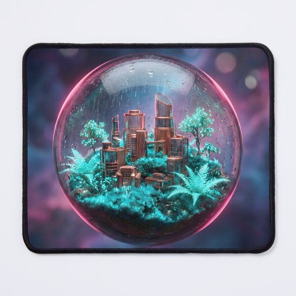 Item preview, Solarpunk City Terrarium Cyberpunk Micro World Orb designed and sold by MarCinu Art.