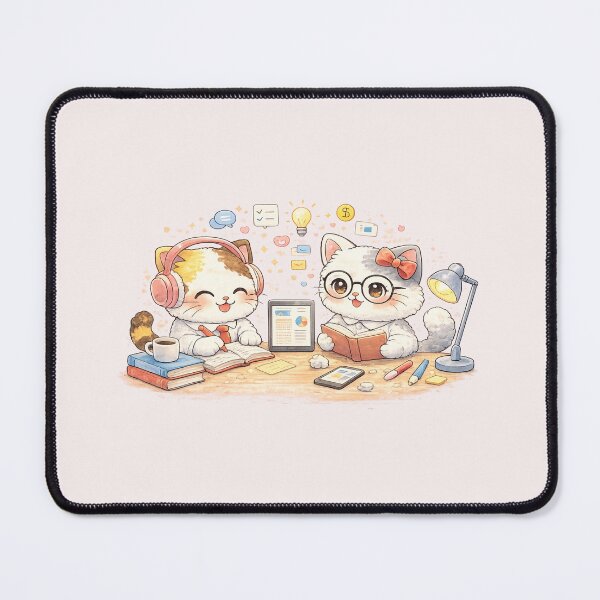 Item preview, Mochi & Lumi – Studying Together designed and sold by Mochi Studio.