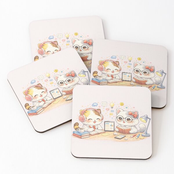 Item preview, Mochi & Lumi – Studying Together designed and sold by Mochi Studio.