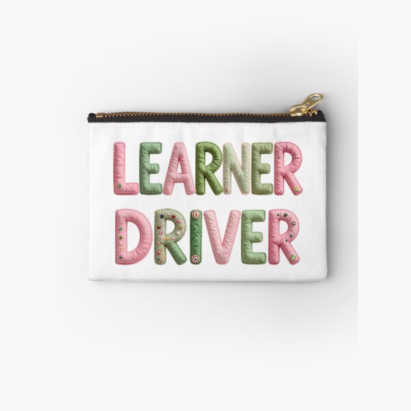 Item preview, LEARNER DRIVER - IN PINK & GREEN FAUX LETTERING designed and sold by AlexOBrienArt.