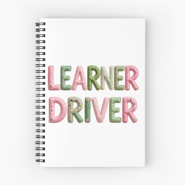 Item preview, LEARNER DRIVER - IN PINK & GREEN FAUX LETTERING designed and sold by AlexOBrienArt.