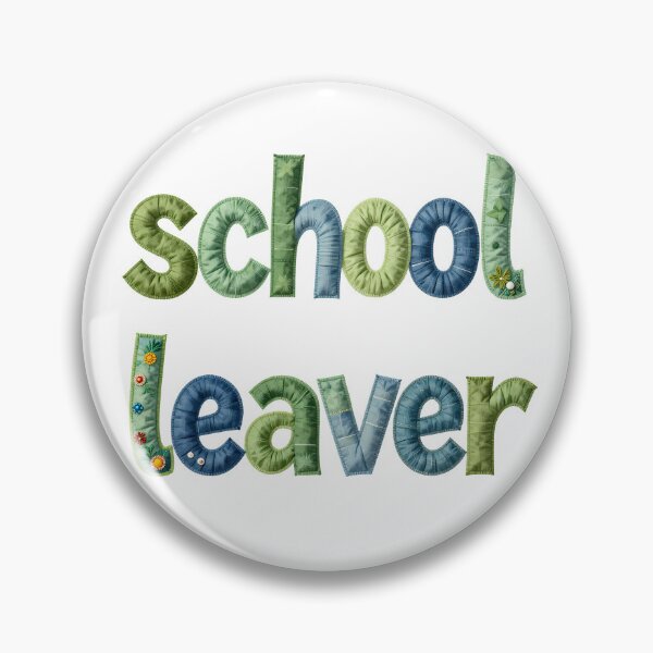 Item preview, SCHOOL LEAVER - IN GREEN & BLUE FAUX LETTERING designed and sold by AlexOBrienArt.