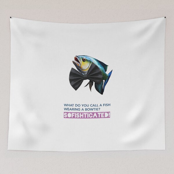 Item preview, SOFISHTICATED FISH PUN | Funny Fish wearing a Bowtie Art | Witty Aquatic Animal Humor Graphic designed and sold by SergioMiklos.