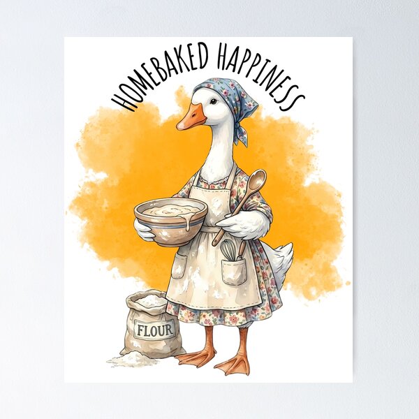 Item preview, Homebaked Happiness Baker Goose Cute Baking Pastry Chef designed and sold by MTJ-Mushrooms.