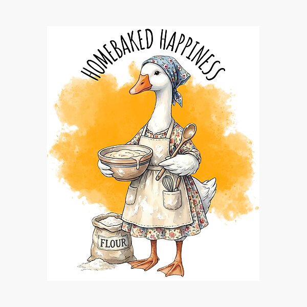 Item preview, Homebaked Happiness Baker Goose Cute Baking Pastry Chef designed and sold by MTJ-Mushrooms.