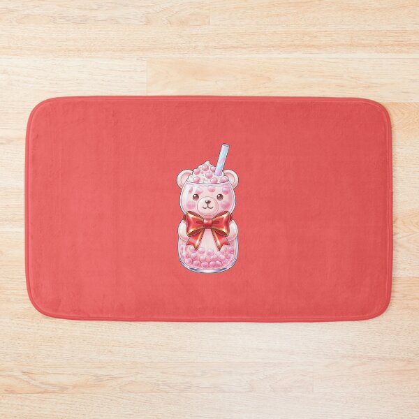 Item preview, Kawaii Pink Bear Boba Tea | Cute Aesthetic Milkshake with Red Bow designed and sold by AOG-DESIGNS.