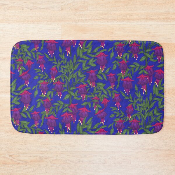 Item preview, Fuchsia Flower Seamless Pattern with Dark Blue Background designed and sold by NaliniLe.
